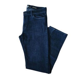 7 For All Mankind 32 Dark Wash Straight Leg Slimmy Jeans Women Mid-Rise